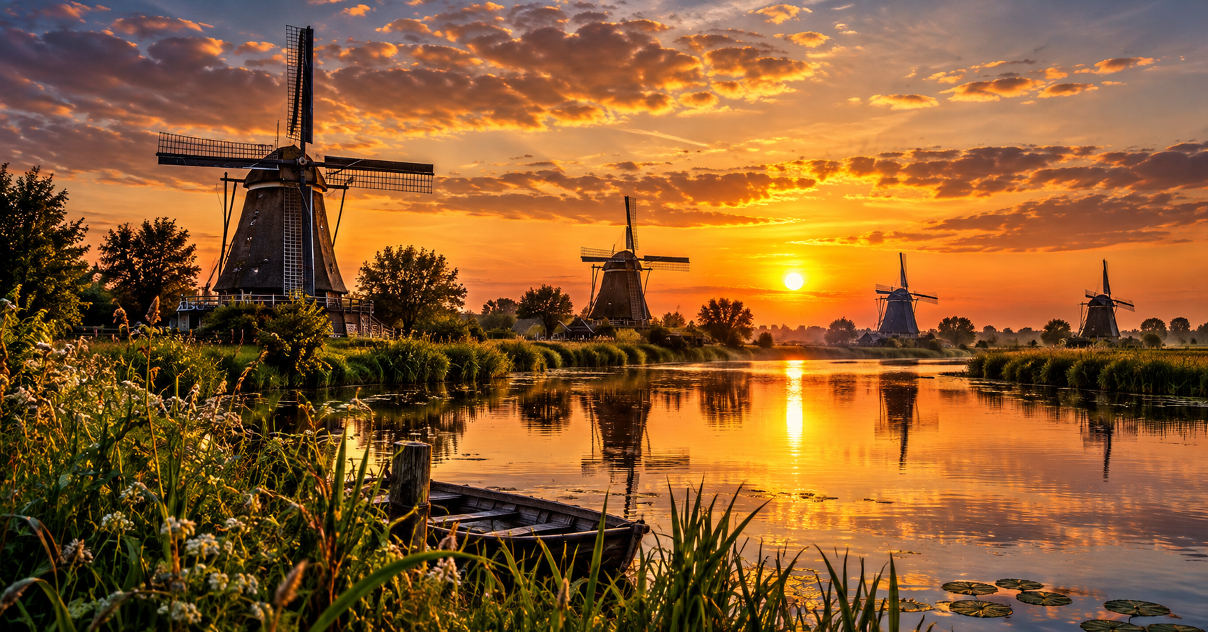 DUTCH WINDMILLS • GOLDEN HOUR